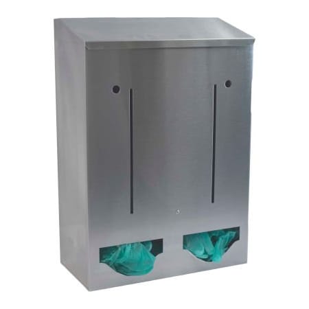 Omnimed. Omnimed Stainless Steel Double Bulk PPE Dispenser, 12inW x 5-3/4inD x 17inH 307022